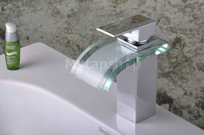 Single Handle Chrome Waterfall Bathroom Sink Tap T0822