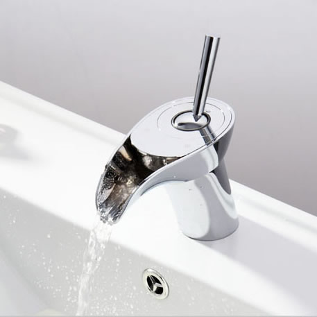 Novelty Design Mixer Waterfall Wash Bathroom Basin Tap T1304 - Click Image to Close