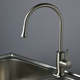 Nickel Brushed Single Handle Kitchen Tap T1702S - Click Image to Close