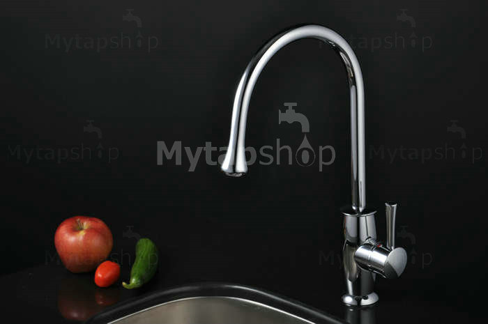 Chrome Single Handle Kitchen Tap (T1702) - Click Image to Close