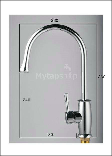 Chrome Single Handle Kitchen Tap (T1702) - Click Image to Close