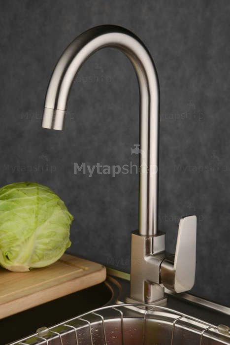 Nickel Brushed Single Handle Kitchen Tap T1728N