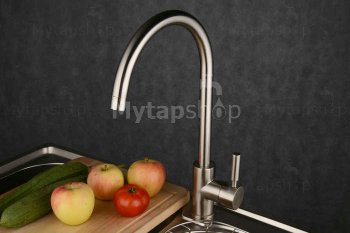 Contemporary Single Handle Brass Kitchen Tap T1729N - Click Image to Close