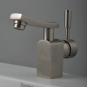 Single Handle Nickel Brushed Centerset Bathroom Sink Tap (T1803S)