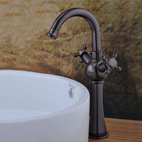 Oil Rubbed Bronze Double Handle Centerset Antique Bathroom Sink Tap TB1808B - Click Image to Close