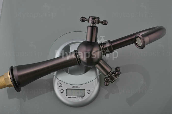 Oil Rubbed Bronze Double Handle Centerset Antique Bathroom Sink Tap TB1808B - Click Image to Close