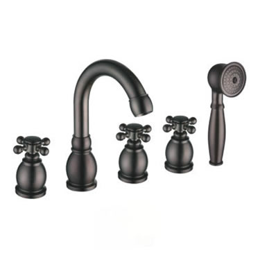 Contemporary Oil-rubbed Bronze Finish Waterfall Tub Tap with Hand Shower - T1808W