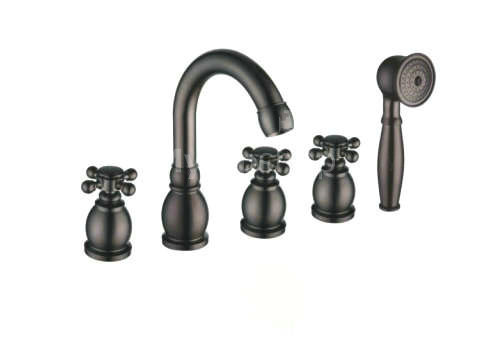 Contemporary Oil-rubbed Bronze Finish Waterfall Tub Tap with Hand Shower - T1808W - Click Image to Close