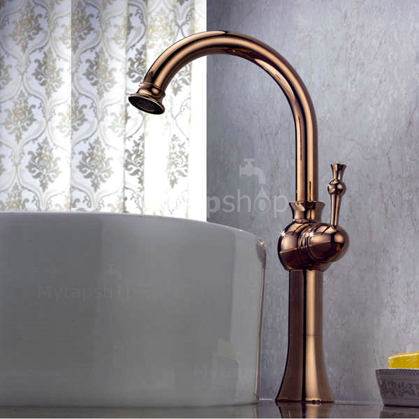 Antique Centerset Bathroom Sink Tap (Rose Gold Finish) T1810RG - Click Image to Close