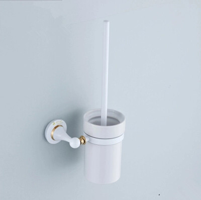 Brass Roasted white Porcelain Bathroom Toilet Brush Holder TCB4189