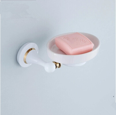 Hot Sale Brass Roasted white Porcelain Bathroom Soap Holder TCB4510