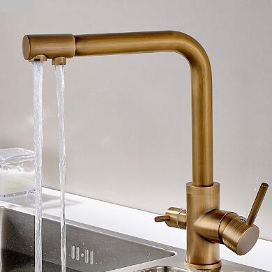 Hot & Cold Water & RO filter Antique Water Purifier Kitchen Mixer Tap TP3301A - Click Image to Close