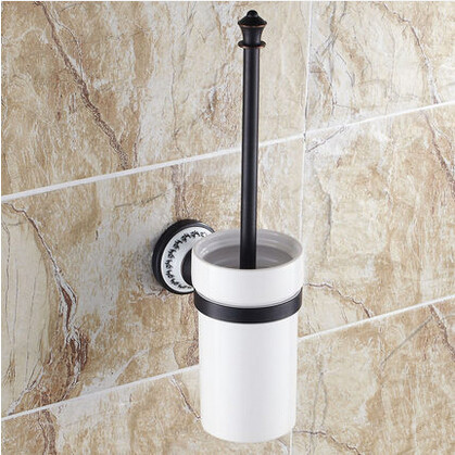 New Design Brass Black Bronze Ceramics Bathroom Toilet Brush Holder TAB03R - Click Image to Close