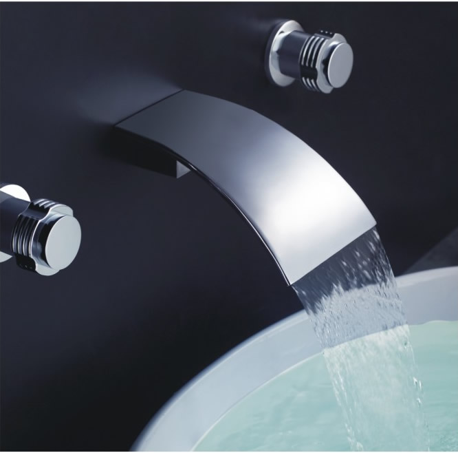 Widespread Contemporary Chrome Bathroom Sink Tap TP7010B