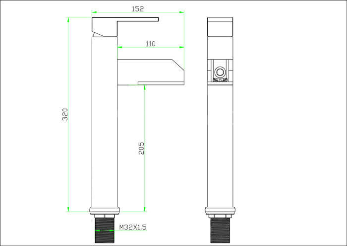 Contemporary Color Changing LED Tall Waterall Bathroom Sink Tap - T8005-5H - Click Image to Close