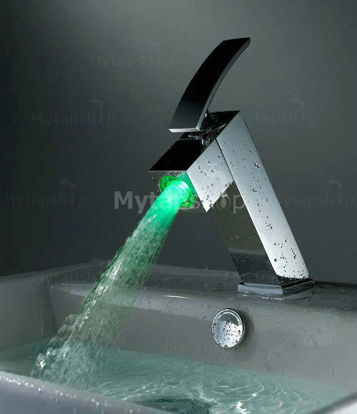 Contemporary Color Changing LED Bathroom Sink Tap - T8006