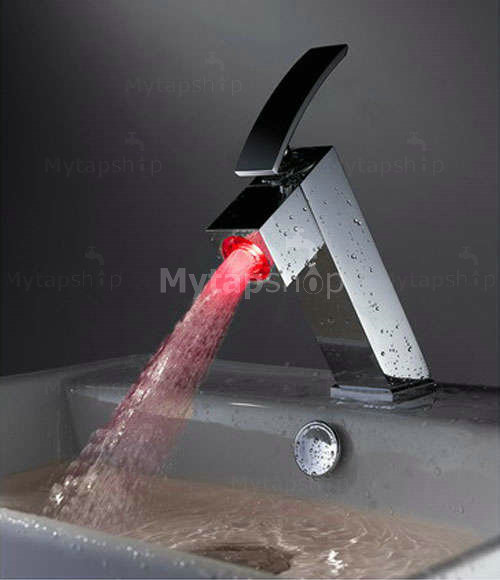 Contemporary Color Changing LED Bathroom Sink Tap - T8006