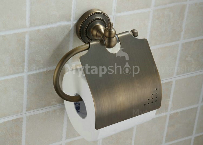 Antique Brass Wall Mount Toilet Roll Holder TAB2002 - Click Image to Close
