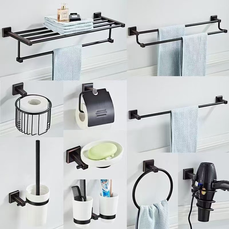 Black Antique Copper Bathroom Wall Mounted Accessory Set BA0477
