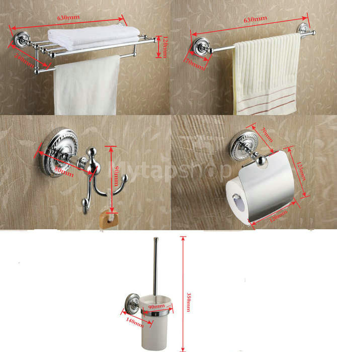 5-Piece Chrome Finish Bathroom Accessory Set BCS002 - Click Image to Close