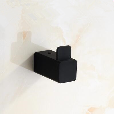 Black Rubber Paint Square Bathroom Accessory Robe Hook BG035B