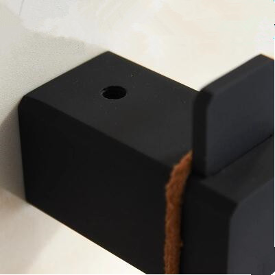 Black Rubber Paint Square Bathroom Accessory Robe Hook BG035B