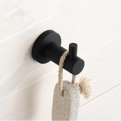 Black Featured Rubber Paint Bathroom Accessory Robe Hook BG045R - Click Image to Close