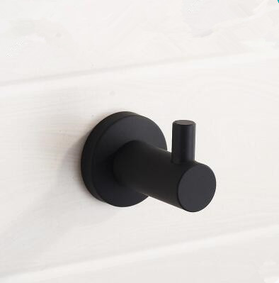 Black Featured Rubber Paint Bathroom Accessory Robe Hook BG045R - Click Image to Close