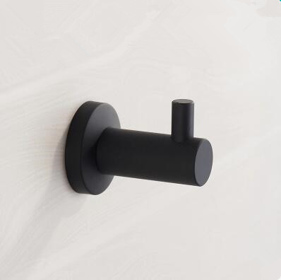 Black Featured Rubber Paint Bathroom Accessory Robe Hook BG045R - Click Image to Close