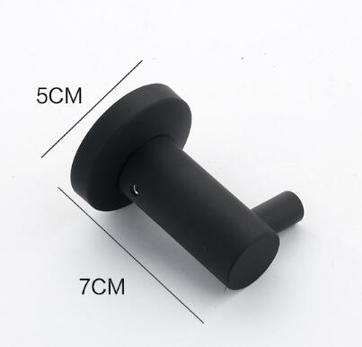 Black Featured Rubber Paint Bathroom Accessory Robe Hook BG045R - Click Image to Close