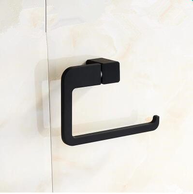 Black Rubber Paint Square Bathroom Accessory Toilet Roll Holder BG055B - Click Image to Close