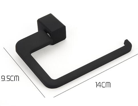 Black Rubber Paint Square Bathroom Accessory Toilet Roll Holder BG055B - Click Image to Close