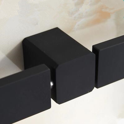 Black Rubber Paint Square Bathroom Accessory Towel Ring BG058B