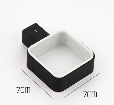 Black Rubber Paint Square Bathroom Accessory Tooth Brush Holder BG060B - Click Image to Close