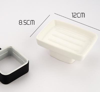 Black Rubber Paint Square Bathroom Accessory Soap Holder BG065B - Click Image to Close