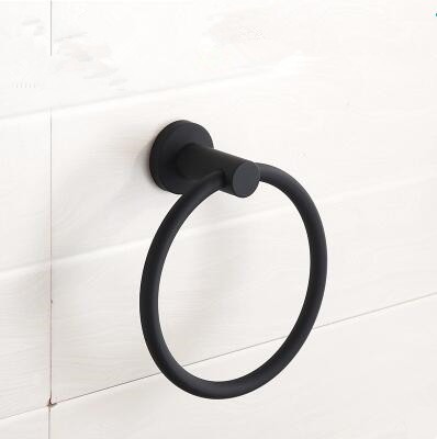 Black Featured Rubber Paint Bathroom Accessory Round Towel Ring BG068R