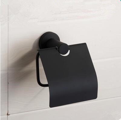 Black Featured Rubber Paint Bathroom Accessory Toilet Roll Holder BG069R - Click Image to Close