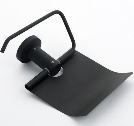 Black Featured Rubber Paint Bathroom Accessory Toilet Roll Holder BG069R - Click Image to Close