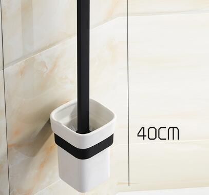 Black Rubber Paint Square Bathroom Accessory Toilet Brush Holder BG070B - Click Image to Close