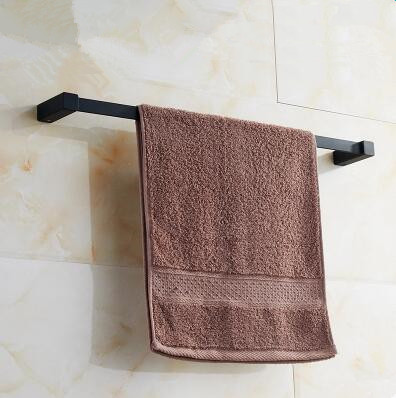 Black Rubber Paint Square Bathroom Accessory Single Bar Towel Bar BG079B