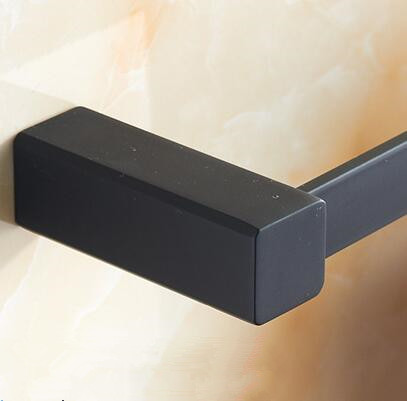 Black Rubber Paint Square Bathroom Accessory Single Bar Towel Bar BG079B