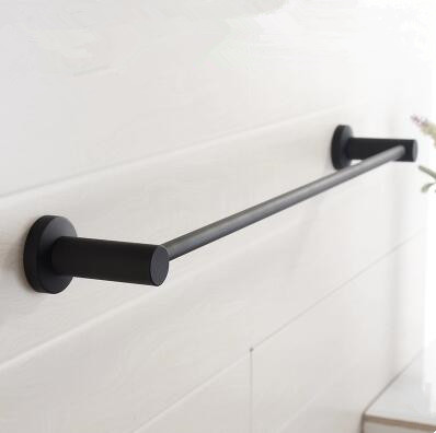 Black Featured Rubber Paint Bathroom Accessory Single Bar Towel Bar BG088R - Click Image to Close