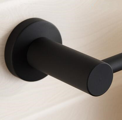 Black Featured Rubber Paint Bathroom Accessory Single Bar Towel Bar BG088R