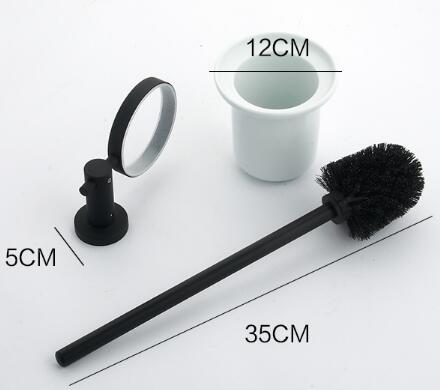 Black Featured Rubber Paint Bathroom Accessory Toilet Brush Holder BG089R - Click Image to Close