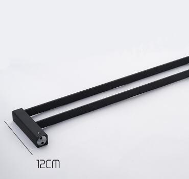 Black Rubber Paint Square Bathroom Accessory Double Towel Bar BG099B - Click Image to Close