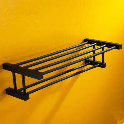 Black Rubber Paint Square Bathroom Accessory Towel Bar BG219B - Click Image to Close