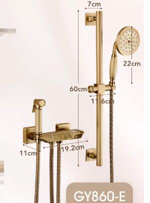 Vintage Shower Head Set With Antique Style Bathroom And Antique Brass Body Bathtub Tap BW0703 - Click Image to Close