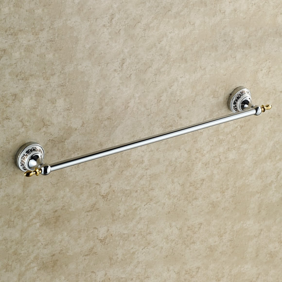 Modern Chrome Finish Solid Brass Slat Towel Bar TCB7801 - Click Image to Close