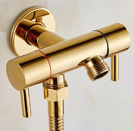 Antique Golden Bidet Tap Brass Pressurize Hand Shower Bathroom Tap DB146 - Click Image to Close