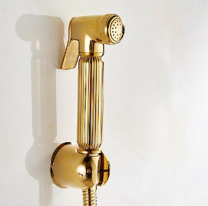 Antique Golden Bidet Tap Brass Pressurize Hand Shower Bathroom Tap DB146 - Click Image to Close